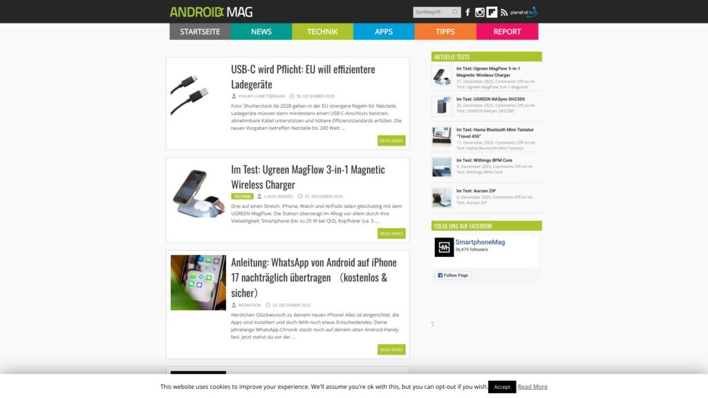 Screenshot of backlink androidmag.de