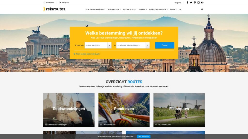 Screenshot of backlink reisroutes.nl