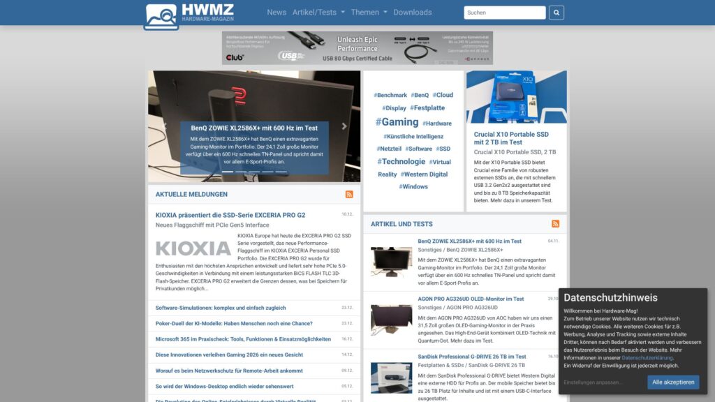 Screenshot of backlink hardware-mag.de