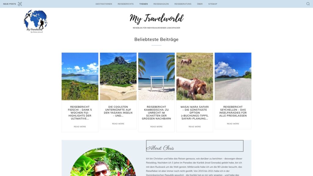 Screenshot of backlink my-travelworld.de