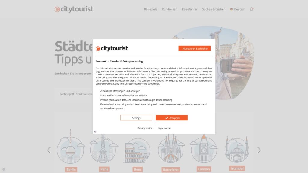 Screenshot of backlink city-tourist.de