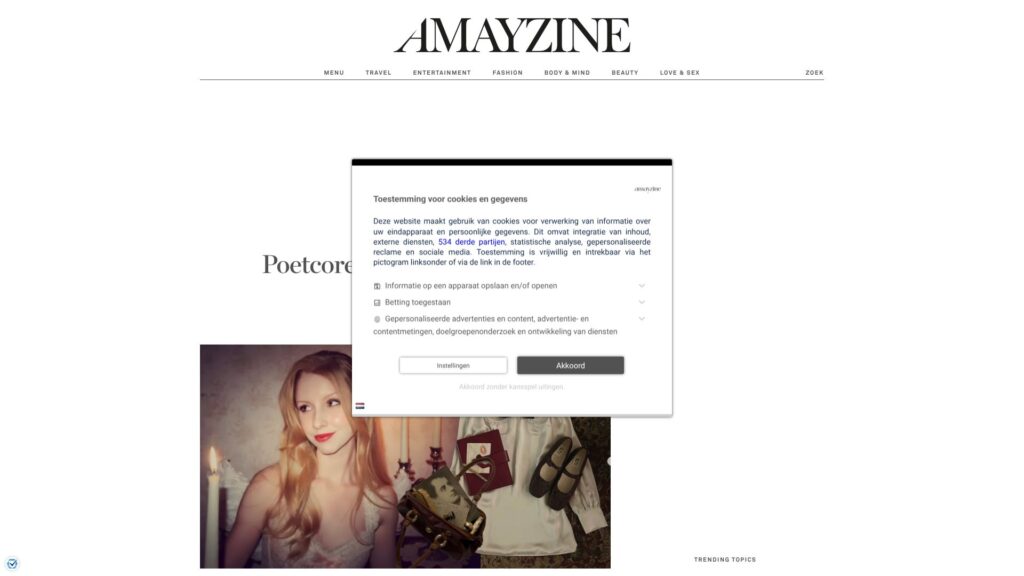 Screenshot of backlink amayzine.com