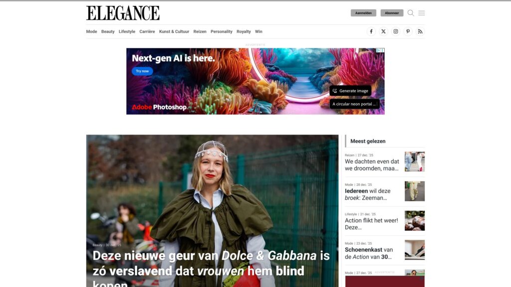 Screenshot of backlink elegance.nl