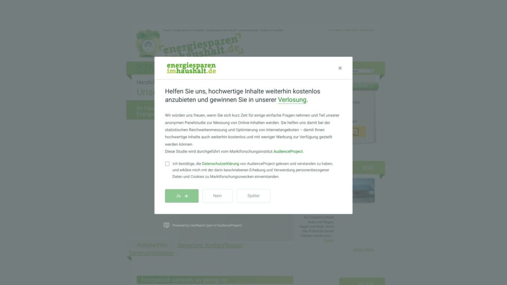 Screenshot of backlink energiesparen-im-haushalt.de