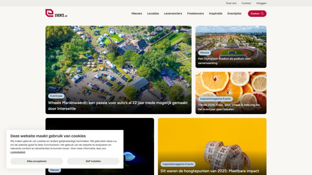 Screenshot of backlink events.nl