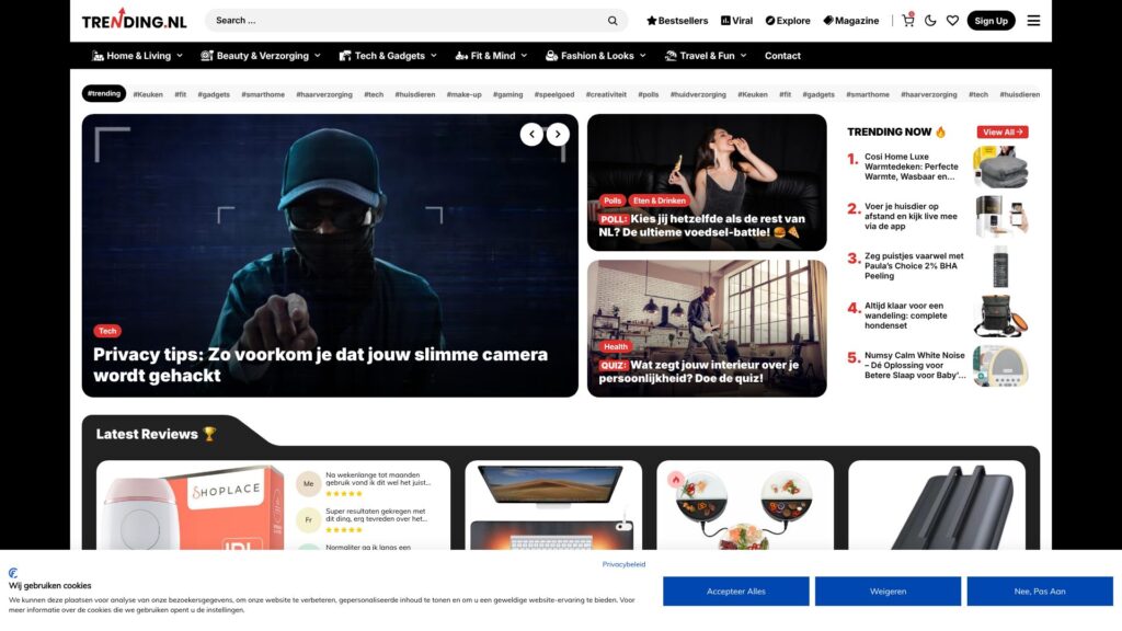 Screenshot of backlink trending.nl