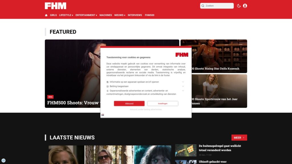 Screenshot of backlink fhm.nl