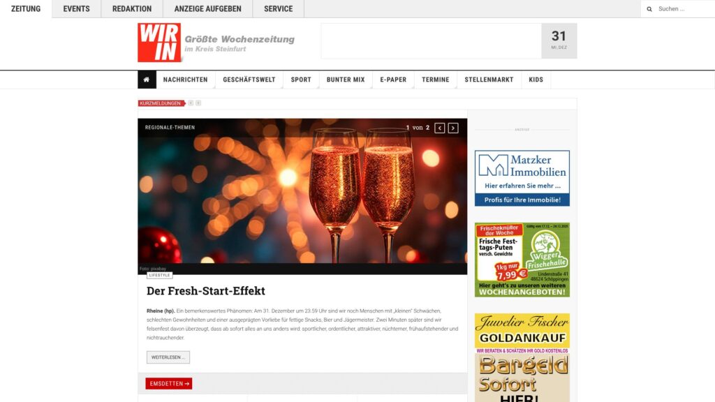 Screenshot of backlink wirin.de