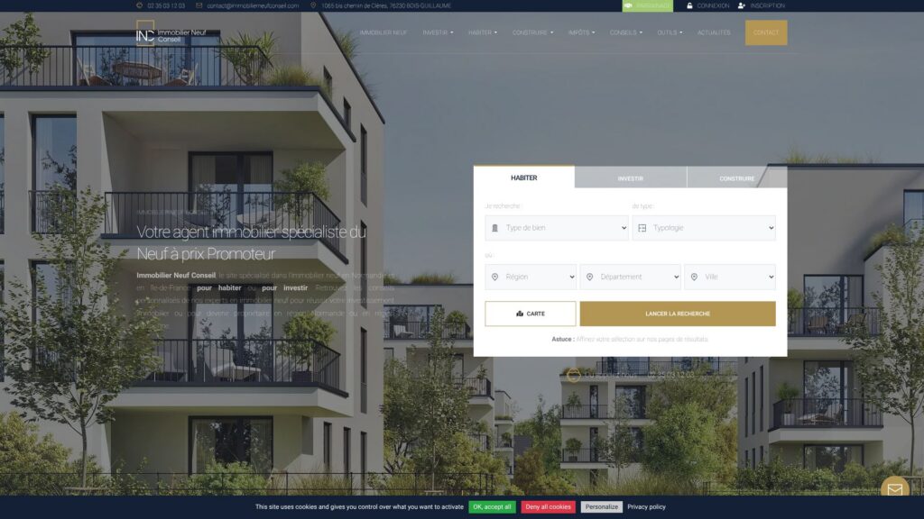 Screenshot of backlink immobilierneufconseil.com