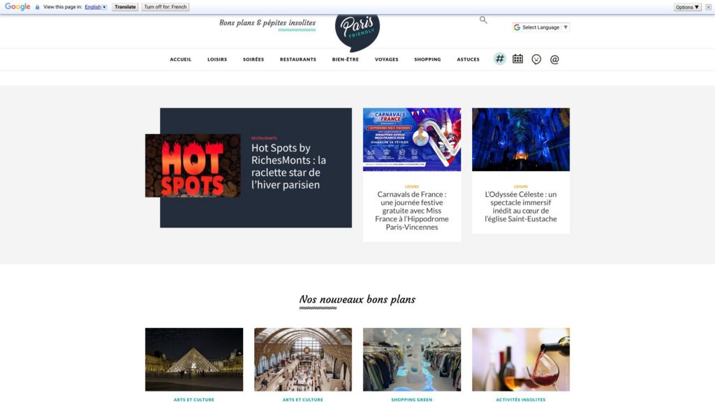 Screenshot of backlink paris-friendly.fr