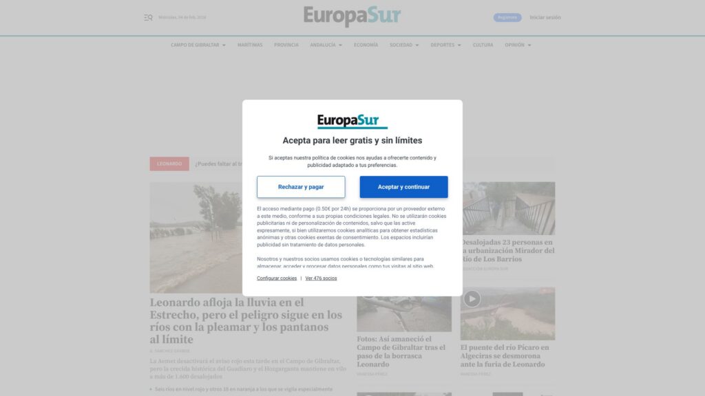 Screenshot of backlink europasur.es