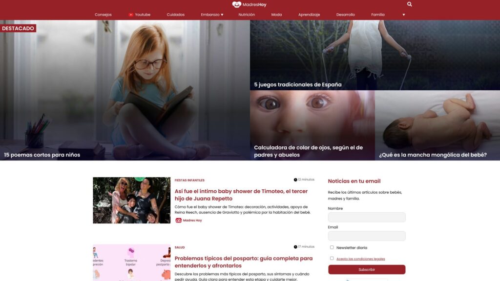 Screenshot of backlink madreshoy.com