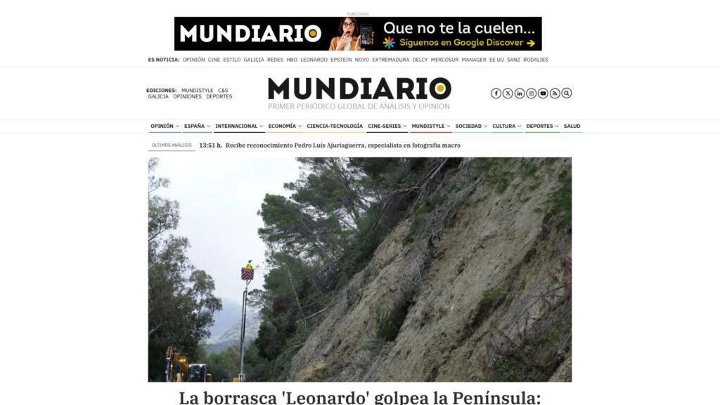 Screenshot of backlink mundiario.com