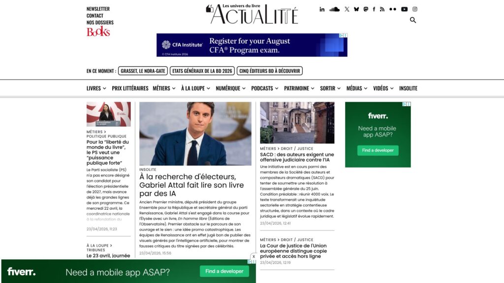 Screenshot of backlink actualitte.com
