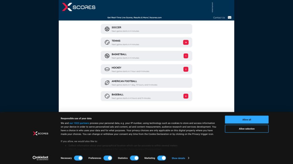 Screenshot of backlink.xscores.com