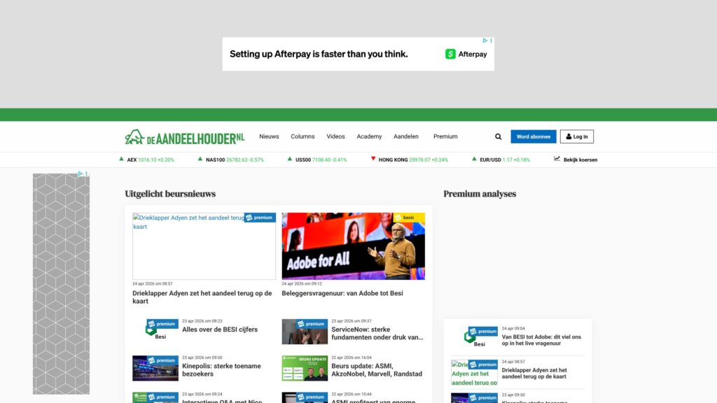 Capture d'écran de backlink deaandeelhouder.nl