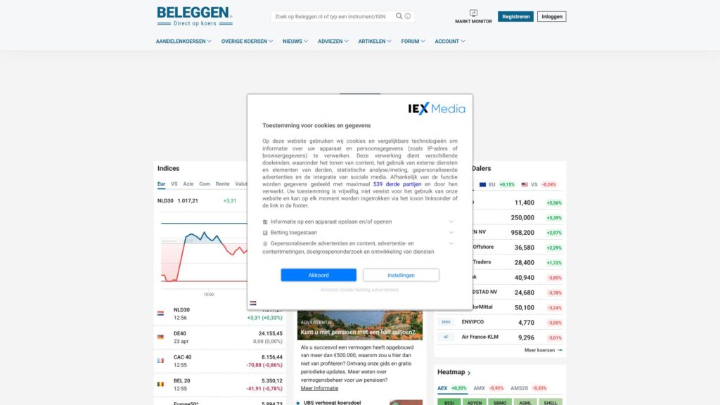 Screenshot of backlink beleggen.nl