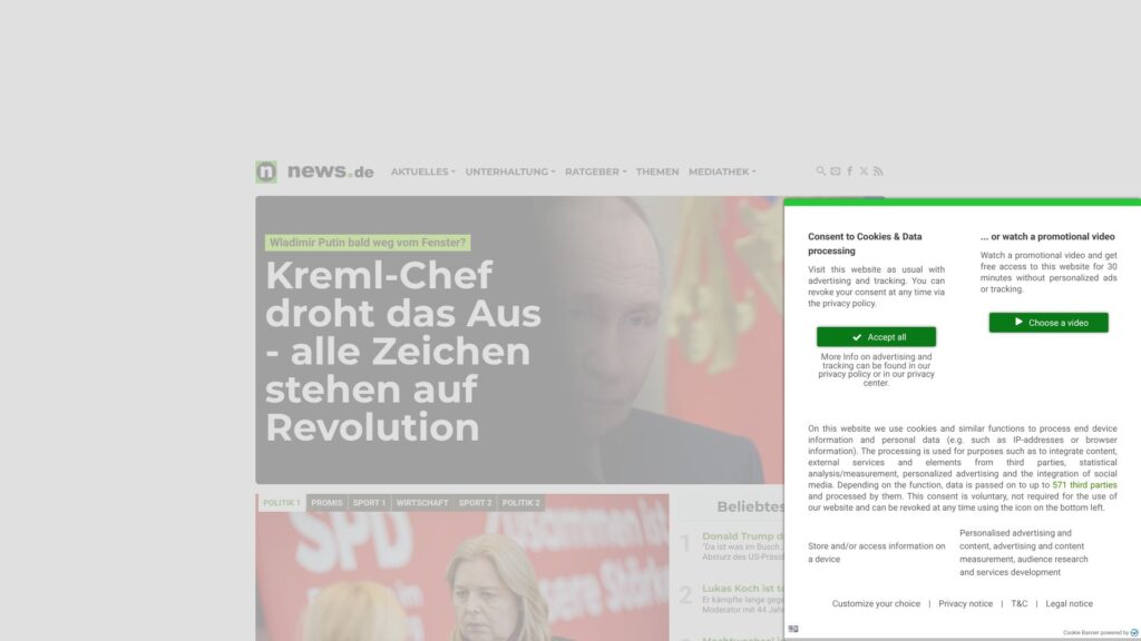 Screenshot of backlink news.de