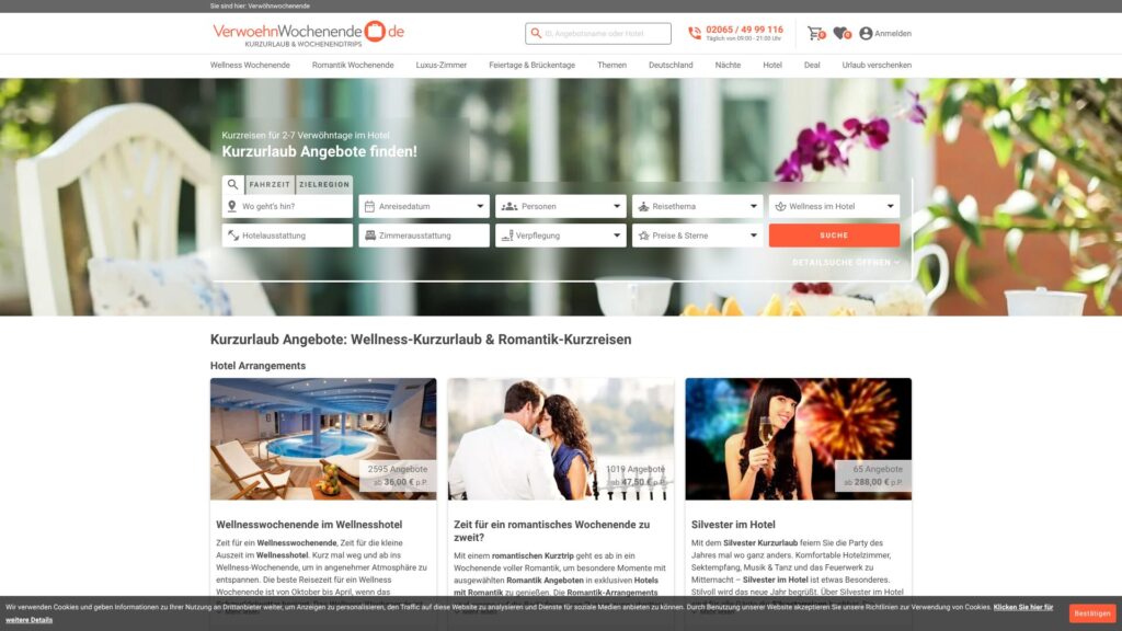Screenshot of backlink verwoehnwochenende.de