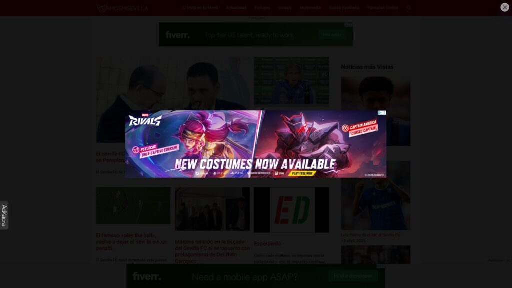 Screenshot of backlink vamosmisevillafc.com