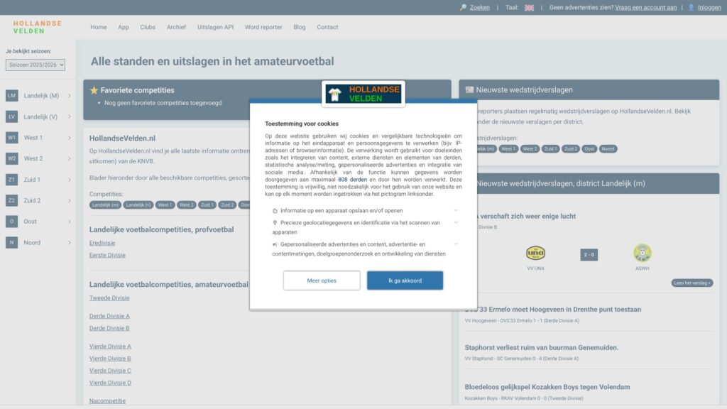Screenshot of backlink hollandsevelden.nl
